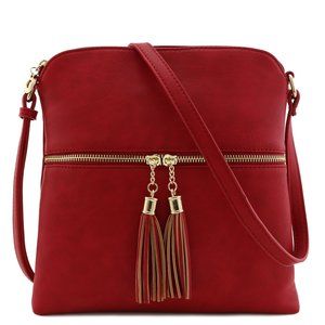 Tassel Ziocket Crossbody Bag Red ;)
